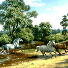 Схема вышивки «коні»