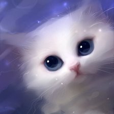 Схема вышивки «Голубогазый котенок»