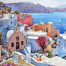 Схема вышивки «Греческий пейзаж»