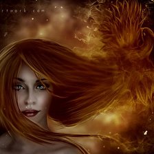 Схема вышивки «девушка феникс»