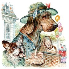 Схема вышивки «собаки»