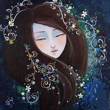 Схема вышивки «Девушка в узорах»