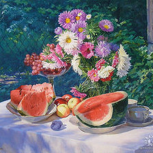 Схема вышивки «Августовский натюморт»