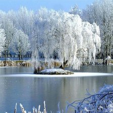Схема вышивки «зимнее озеро»