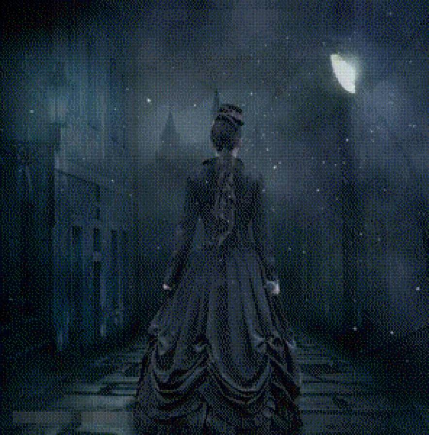 одна - ночь, девушка, одна, готика - предпросмотр