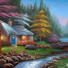 Схема вышивки «домик»