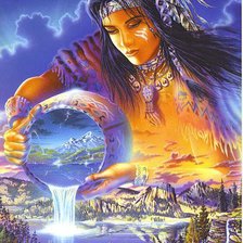 Схема вышивки «дева»