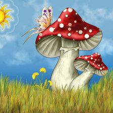 Схема вышивки «мухоморчик»