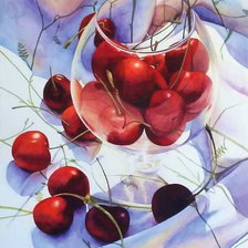 Схема вышивки «Вишня в бокале»