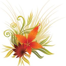 Схема вышивки «листья, осень»