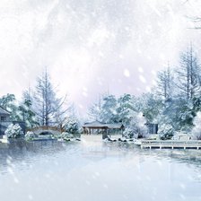 Схема вышивки «пейзаж»