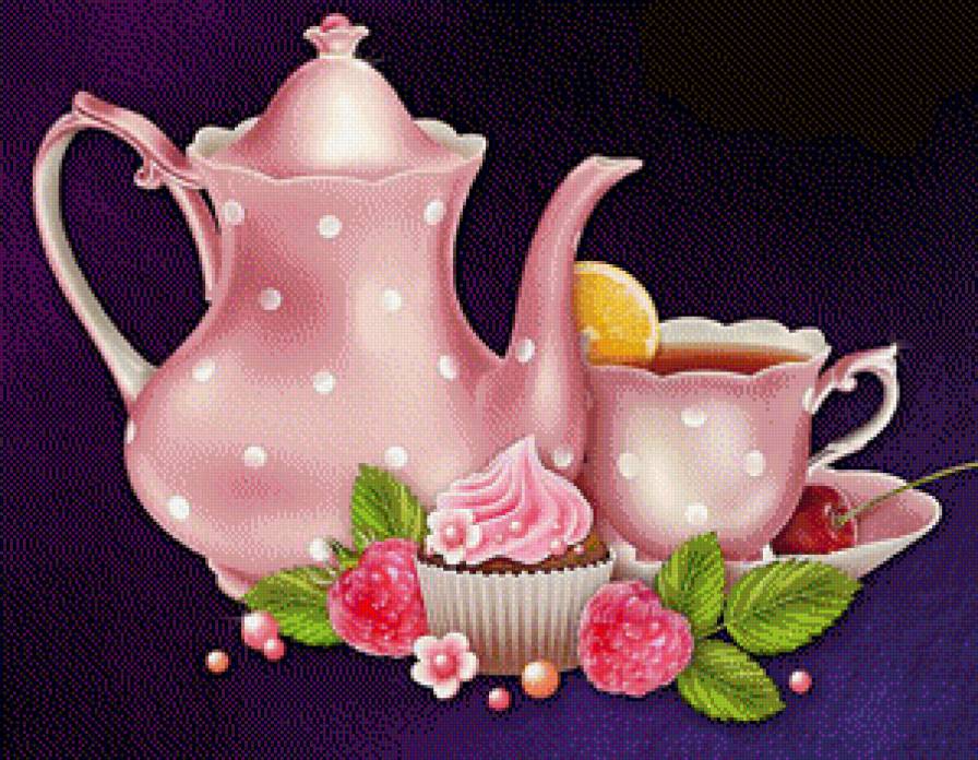 Приглашение на чай - кухня, чаепитие, сервиз - предпросмотр