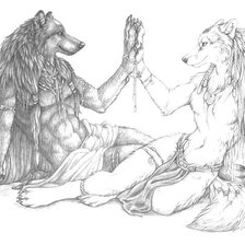 Схема вышивки «Волки»