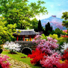 Схема вышивки «Пейзаж. Корея»