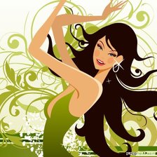 Схема вышивки «Девушка праздник. Монохром2.»