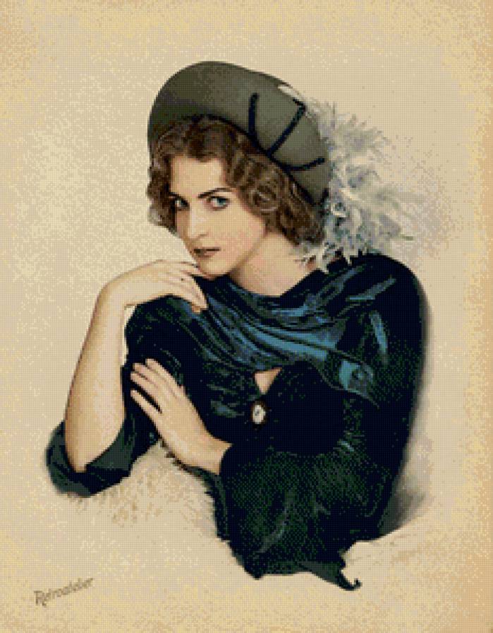 девушка - ретро, девушка - предпросмотр