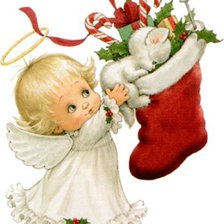 Схема вышивки «ангелочек с носком»