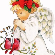 Схема вышивки «ангелок и кардиналы»