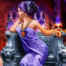 Схема вышивки «Девушка на троне»