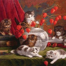 Схема вышивки «котята»