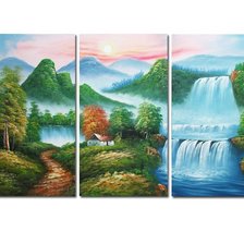 Схема вышивки «водопад триптих»