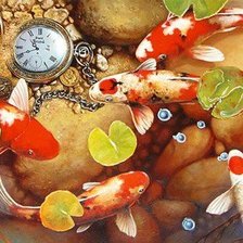 Схема вышивки «рыбки кои»