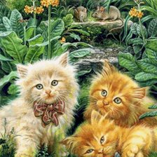 Схема вышивки «котята, вариант2»