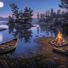 Схема вышивки «на берегу реки.....»