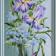 Схема вышивки «панно ирисы»