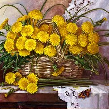 Схема вышивки «одуванчики»