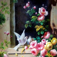 Схема вышивки «голуби»