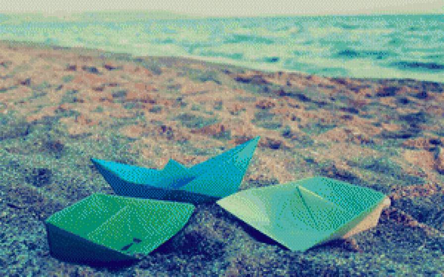 Кораблики на берегу - предпросмотр