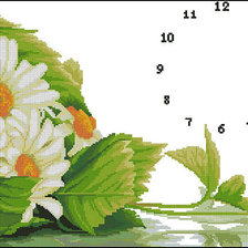 Схема вышивки «Часы "Букет ромашек"»