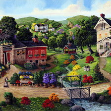 Схема вышивки «Маленький городок»