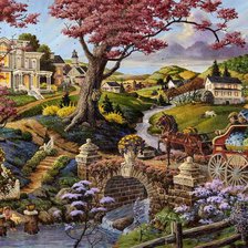 Схема вышивки «Прогулка в карете»