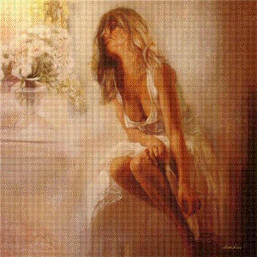 девушка у окна - предпросмотр