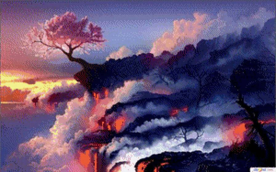 На краю вулкана - сакура - предпросмотр