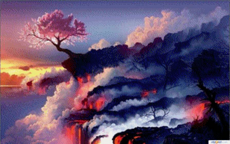 На краю вулкана - сакура - предпросмотр