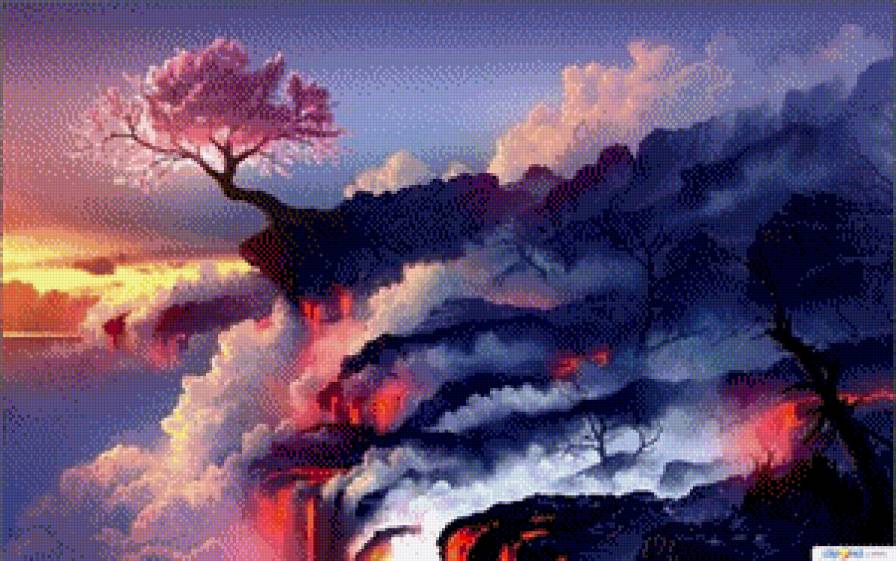 На краю вулкана - сакура - предпросмотр