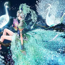 Схема вышивки «Леди и павлины»