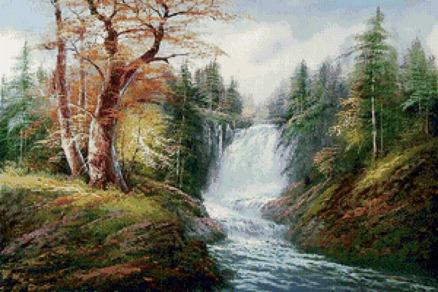 водопад - водопад, пейзаж, природа - предпросмотр