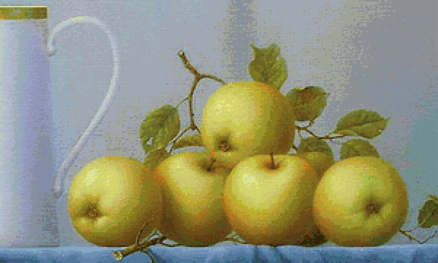 натюрморт - натюрморт, яблоки - предпросмотр