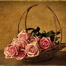Схема вышивки «розы в корзинке»
