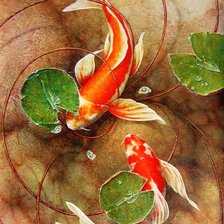 Схема вышивки «Карпы Кои»