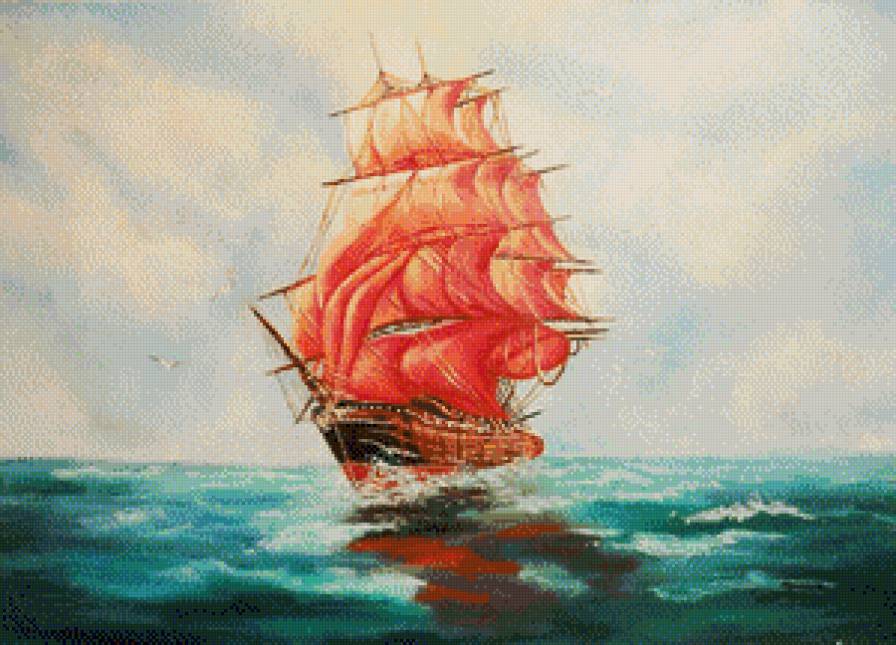 Алые паруса_2 - парусник, алые паруса, корабль, море - предпросмотр