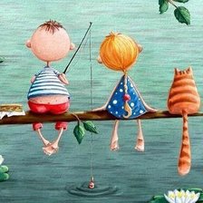 Схема вышивки «рыбалка»