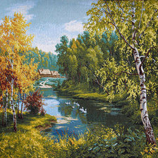 Схема вышивки «пейзаж»