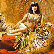 Схема вышивки «тигры»