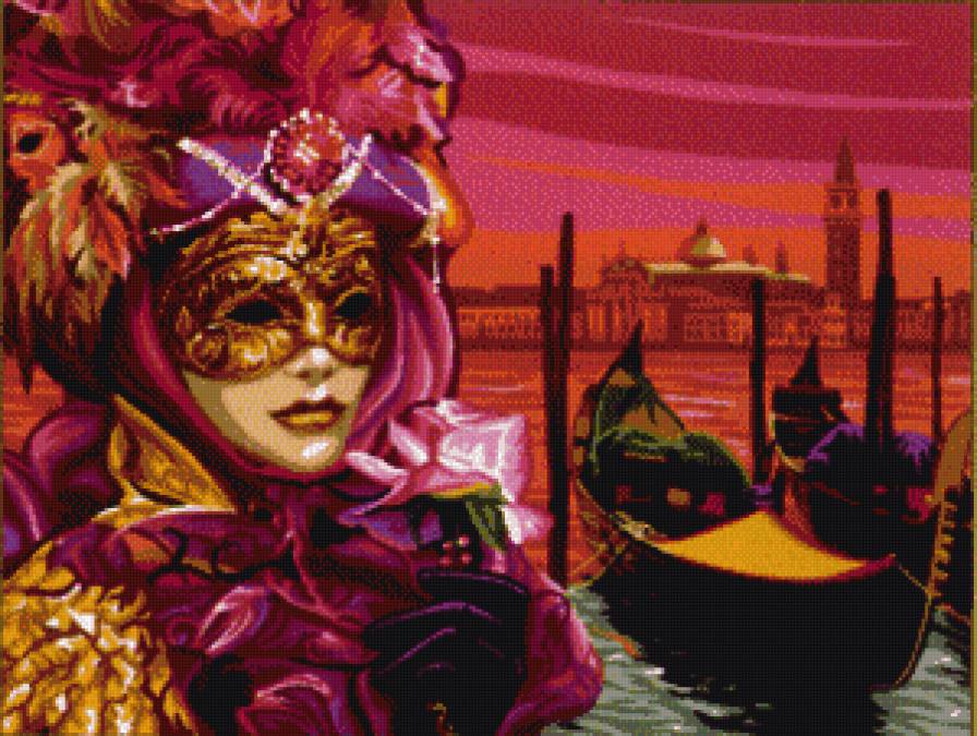 Венеция - маска, лодка, карновал - предпросмотр