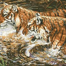 Схема вышивки «Тигры»